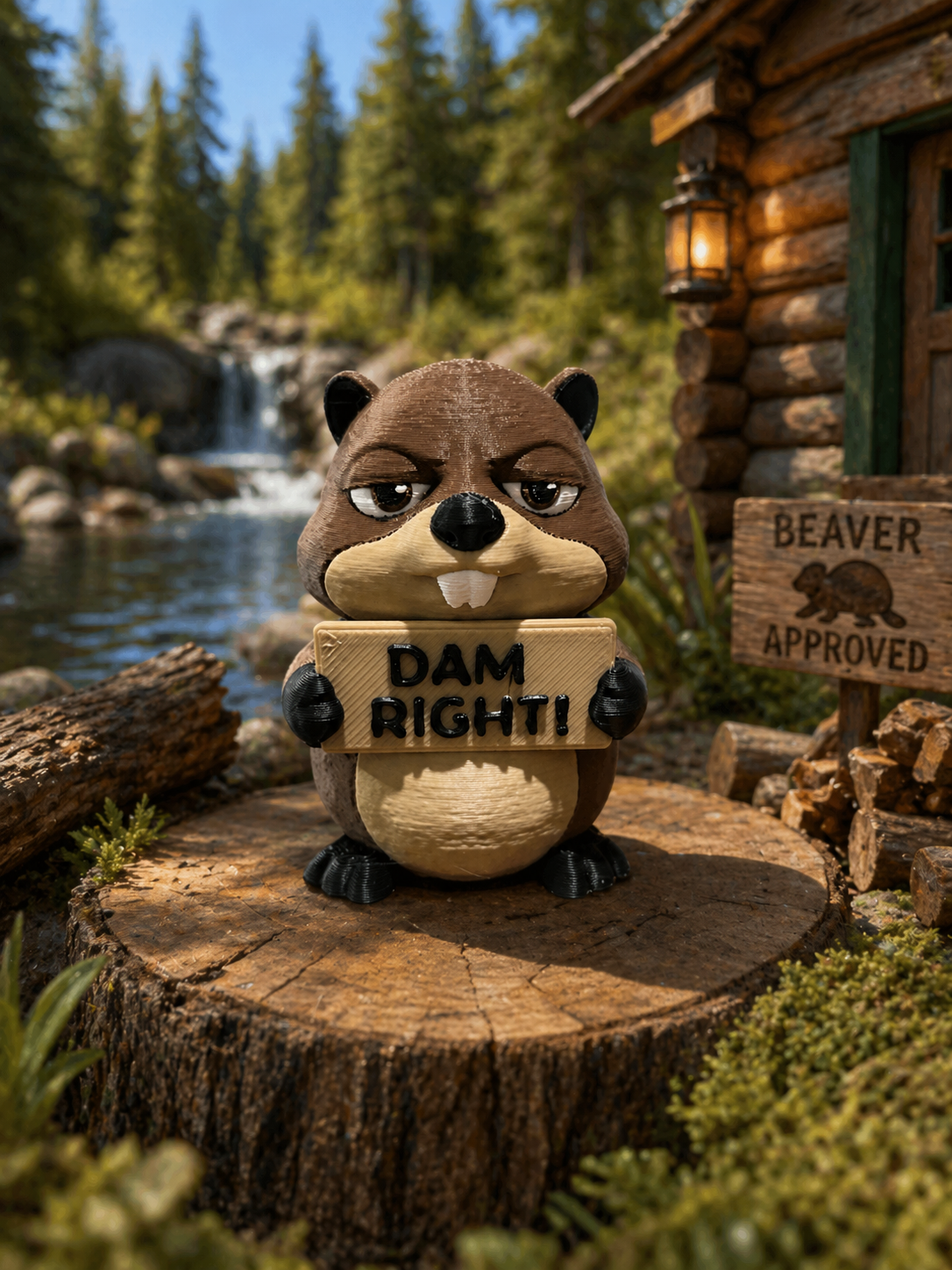Funny Beaver Shelf Sitter | Choose Your Sign Option