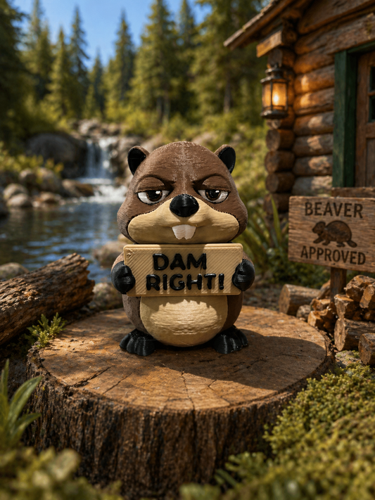 Funny Beaver Shelf Sitter | Choose Your Sign Option