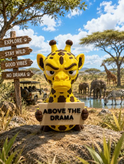 Funny Giraffe Shelf Sitter – Choose Your Sign Option