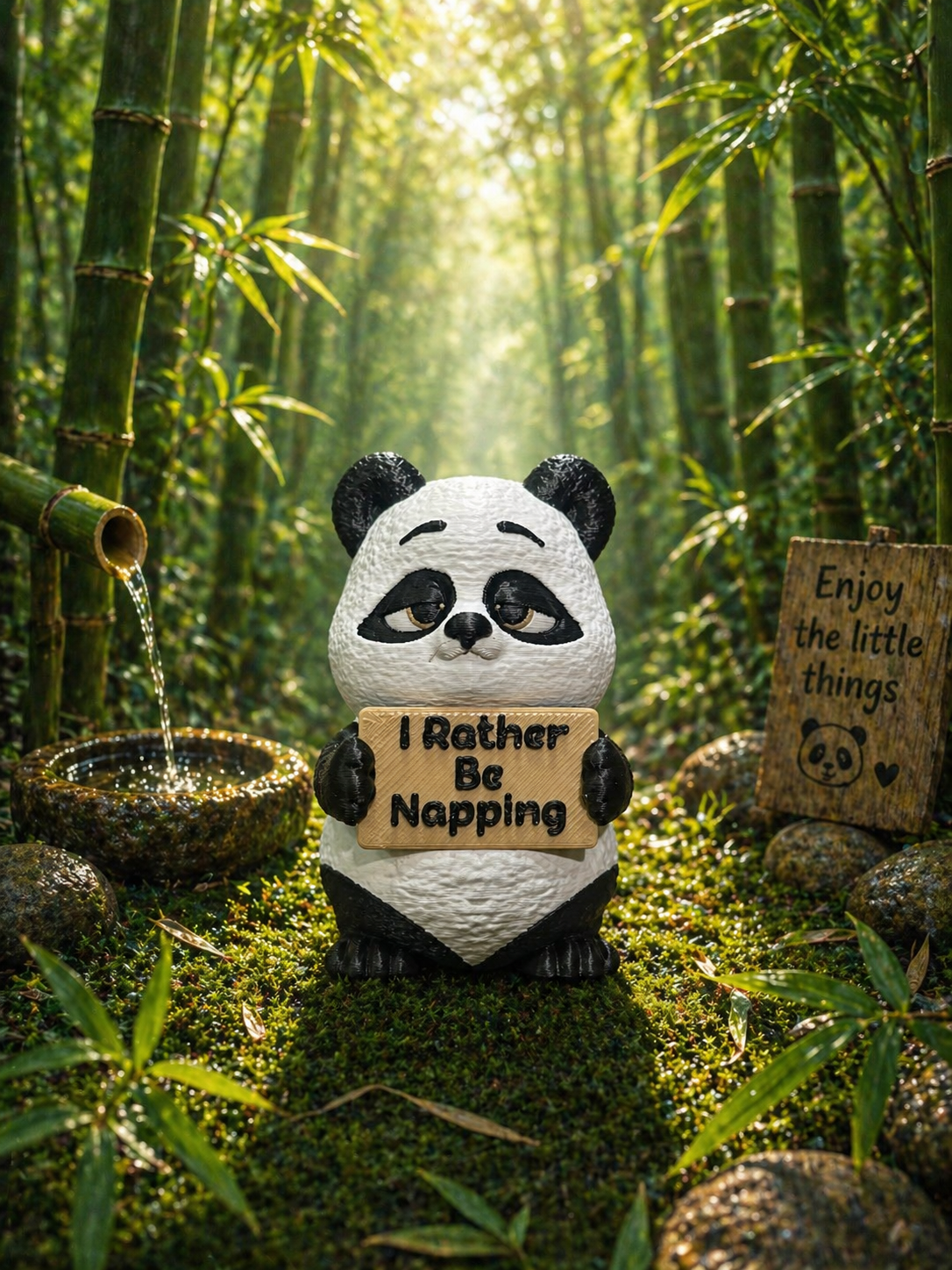 Funny Panda Shelf Sitter – Choose Your Sign Option