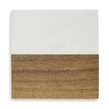 Personalized Marble & Acacia Wood Coasters